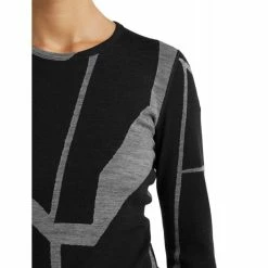 Promo 🎁 Icebreaker 250 Vertex LS Crewe Landscapes - Sous-vêtement mérinos femme I Hardloop ✔️ -Icebreaker Shop icebreaker 250 vertex ls crewe landscapes maillot femme black 6