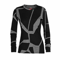 Promo 🎁 Icebreaker 250 Vertex LS Crewe Landscapes - Sous-vêtement mérinos femme I Hardloop ✔️ -Icebreaker Shop icebreaker 250 vertex ls crewe landscapes maillot femme black 8