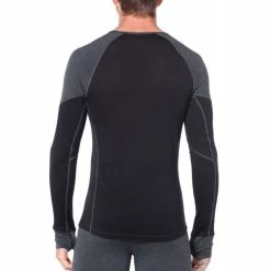 Nouveau ⭐ Icebreaker Bodyfitzone 260 Zone Long Sleeve Crewe - Sous-vêtement mérinos homme I Hardloop 🔥 -Icebreaker Shop icebreaker bodyfitzone 260 zone long sleeve crewe sous vetement merinos homme jet heather black 2