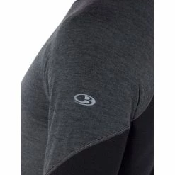 Nouveau ⭐ Icebreaker Bodyfitzone 260 Zone Long Sleeve Crewe - Sous-vêtement mérinos homme I Hardloop 🔥 -Icebreaker Shop icebreaker bodyfitzone 260 zone long sleeve crewe sous vetement merinos homme jet heather black 5