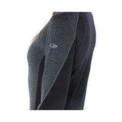 Grosses soldes 🎁 Icebreaker Bodyfitzone 260 Zone Long Sleeve Half Zip - Sous-vêtement mérinos femme I Hardloop 👍 -Icebreaker Shop icebreaker bodyfitzone 260 zone long sleeve half zip sous vetement merinos femme jet heather black 3