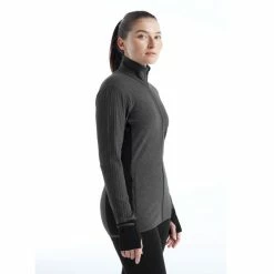Offres 🔔 Icebreaker Descender LS Zip - Polaire en laine mérinos femme I Hardloop 👍 -Icebreaker Shop icebreaker descender ls zip polaire femme jet heather black 2