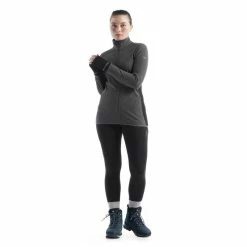Offres 🔔 Icebreaker Descender LS Zip - Polaire en laine mérinos femme I Hardloop 👍 -Icebreaker Shop icebreaker descender ls zip polaire femme jet heather black 6