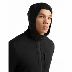 Acheter 💯 Icebreaker Quantum III LS Zip Hood - Polaire en laine mérinos homme I Hardloop 🧨 -Icebreaker Shop icebreaker quantum iii ls zip hood polaire homme black 3