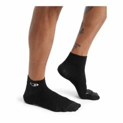 Acheter 👏 Icebreaker Run+ Ultralight Mini - Chaussettes en laine mérinos homme I Hardloop 🌟 -Icebreaker Shop icebreaker run ultralight mini chaussettes homme black snow 3