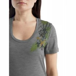 Meilleur prix 😀 Icebreaker Tech Lite II SS Scoop Tee Fabulous Fer - T-shirt en laine mérinos femme I Hardloop 👍 -Icebreaker Shop icebreaker tech lite ii ss scoop tee fabulous ferns t shirt femme metro heather 3