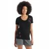Meilleure affaire ⭐ Icebreaker Tech Lite II SS Scoop Tee Shapes - T-shirt en laine mérinos femme I Hardloop ⌛ -Icebreaker Shop icebreaker tech lite ii ss swarming tee shapes t shirt femme black