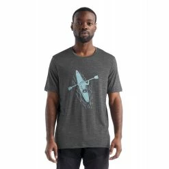 Vente flash ⌛ Icebreaker Tech Lite II SS Tee Paddle Lines - T-shirt en laine mérinos homme I Hardloop ⌛