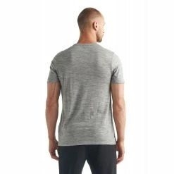 Promo ✨ Icebreaker Tech Lite Short Sleeve Crewe Otter Paddle - T-shirt en laine mérinos homme I Hardloop 🛒 -Icebreaker Shop icebreaker tech lite short sleeve crewe otter paddle t shirt homme metro heather 2
