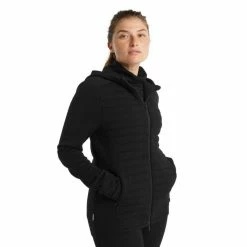 Vente flash 🌟 Icebreaker ZoneKnit Insulated LS Zip Hoodie - Polaire en laine mérinos femme I Hardloop 🥰